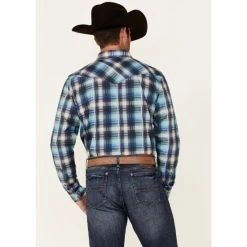 Coupon ???? Cody James Men's Mission Large Plaid Long Sleeve Snap Western ???? Shirt - Big & Tall Blue ⭐ -Cody James -shop unnamed file 4039