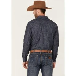 Wholesale ✔️ Cody James Men's Washed Out Chambray Southwestern Print Long Sleeve Snap Western ???? Shirt - Big & Tall Navy ⌛ -Cody James -shop unnamed file 4043