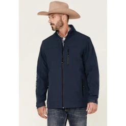 New ???? Cody James Core Men's Steamboat Logo Zip-Front Softshell Jacket Navy ????