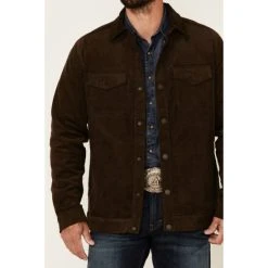 Hot Sale ???? Cody James Men's Brown Revelry Snap-Front Corduroy Jacket ✨ -Cody James -shop unnamed file 4070