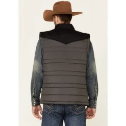 Discount ???? Cody James Men's Charcoal Adobe Nylon Color-Block Zip-Front Puffer Vest ???? -Cody James -shop unnamed file 4083