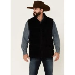 Buy ???? Cody James Men's Black Mesa Quilted Snap-Front Sherpa Vest ⭐