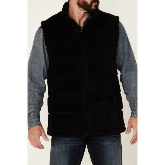 Buy ???? Cody James Men's Black Mesa Quilted Snap-Front Sherpa Vest ⭐ 3 Buy ???? Cody James Men's Black Mesa Quilted Snap-Front Sherpa Vest ⭐ - Image 3