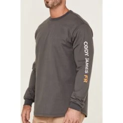 Brand new ???? Cody James Men's FR Logo Long Sleeve Work T-Shirt Charcoal ???? -Cody James -shop unnamed file 4110
