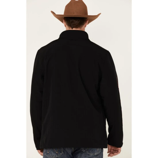 Buy ???? Cody James Core Men's American Embroidered Sleeve Zip-Front Steamboat Jacket Black ???? 4 Buy ???? Cody James Core Men's American Embroidered Sleeve Zip-Front Steamboat Jacket Black ???? - Image 4