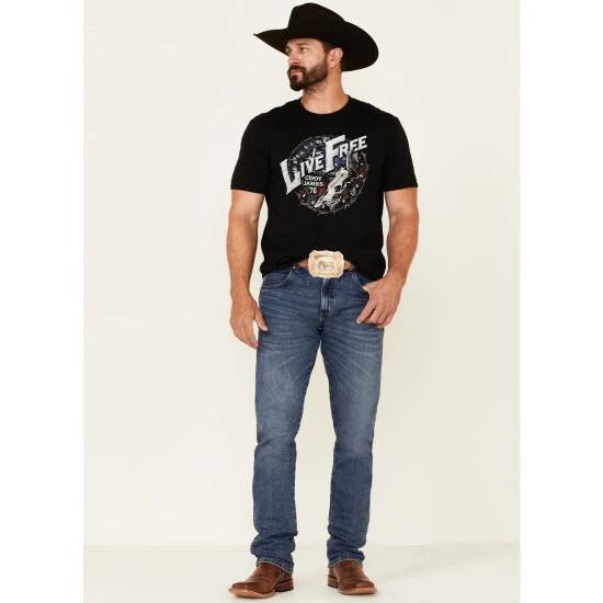 Hot Sale ⌛ Cody James Men's Live Free Barb Wire Circle Graphic Short Sleeve T-Shirt Black ???? 2 Hot Sale ⌛ Cody James Men's Live Free Barb Wire Circle Graphic Short Sleeve T-Shirt Black ???? - Image 2