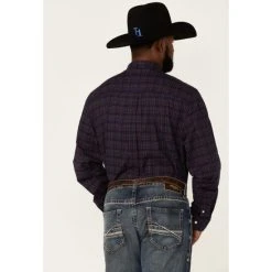 Hot Sale ???? Cody James Core Brutus Dobby Geo Print Long Sleeve Button Down Western ???? Shirt For Men Navy ???? -Cody James -shop unnamed file 4177