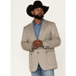 Flash Sale ???? Cody James Men's Tan Trinity Button-Front Western Blazer - Tall ⌛