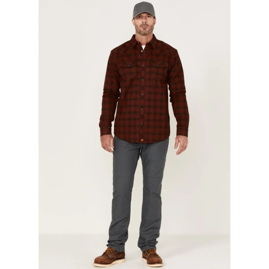 Top 10 ✨ Cody James Men's FR Dark Red Plaid Long Sleeve Snap Work ???? Shirt - Big ???? 2 Top 10 ✨ Cody James Men's FR Dark Red Plaid Long Sleeve Snap Work ???? Shirt - Big ???? - Image 2