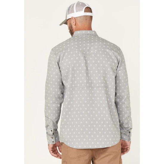 Best Pirce ???? Cody James Men's FR Spaced Diamond Print Long Sleeve Snap Work ???? Shirt - Big Grey ❤️ 4 Best Pirce ???? Cody James Men's FR Spaced Diamond Print Long Sleeve Snap Work ???? Shirt - Big Grey ❤️ - Image 4