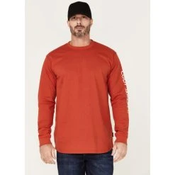 Outlet ???? Cody James Men's FR Red Logo Long Sleeve Work T-Shirt ????