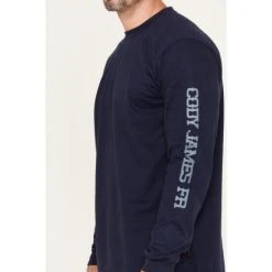 Budget ???? Cody James Men's FR Range Cowboys Graphic Long Sleeve Work T-Shirt Navy ⌛ -Cody James -shop unnamed file 4240