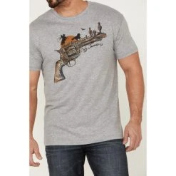 Flash Sale ???? Cody James Men's Gun Scene Graphic Charcoal T-Shirt Grey ???? -Cody James -shop unnamed file 4256
