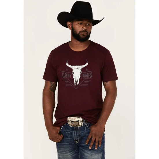 Promo ???? Cody James Men's Texas Coast Skull Logo Graphic Short Sleeve T-Shirt Burgundy ???? 1 Promo ???? Cody James Men's Texas Coast Skull Logo Graphic Short Sleeve T-Shirt Burgundy ????