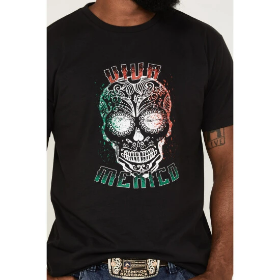 Discount ???? Cody James Men's Viva Mexico Muertos Skull Graphic Short Sleeve T-Shirt Black ???? 3 Discount ???? Cody James Men's Viva Mexico Muertos Skull Graphic Short Sleeve T-Shirt Black ???? - Image 3