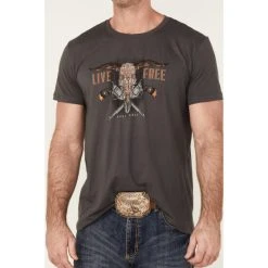 Hot Sale ???? Cody James Men's Charcoal Live Free Graphic Short Sleeve T-Shirt ✨ -Cody James -shop unnamed file 4288