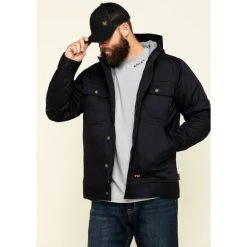 Discount ???? Cody James Men's FR Hooded Duck Work Jacket Black ????