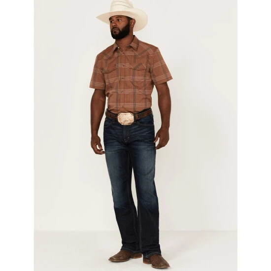 Best Sale ???? Cody James Men's Easl End Large Plaid Short Sleeve Snap Western ???? Shirt Brown ???? 2 Best Sale ???? Cody James Men's Easl End Large Plaid Short Sleeve Snap Western ???? Shirt Brown ???? - Image 2
