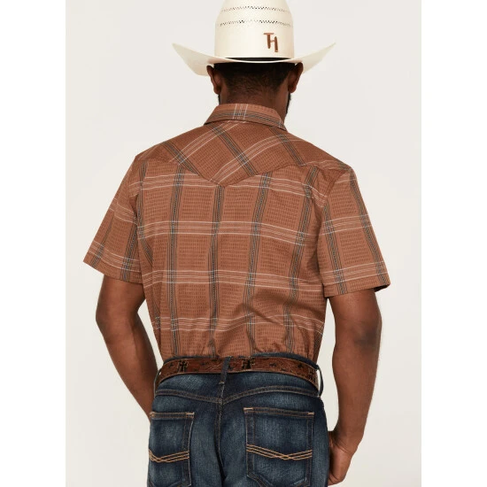 Best Sale ???? Cody James Men's Easl End Large Plaid Short Sleeve Snap Western ???? Shirt Brown ???? 4 Best Sale ???? Cody James Men's Easl End Large Plaid Short Sleeve Snap Western ???? Shirt Brown ???? - Image 4