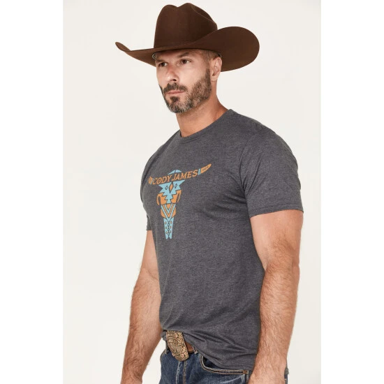 Deals ???? Cody James Men's Bull Skull Printed Graphic Short Sleeve T-Shirt Grey ???? 2 Deals ???? Cody James Men's Bull Skull Printed Graphic Short Sleeve T-Shirt Grey ???? - Image 2