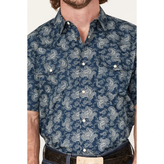 Best Pirce ⭐ Cody James Men's Showcase Paisley Print Snap Western ???? Shirt Navy ???? 3 Best Pirce ⭐ Cody James Men's Showcase Paisley Print Snap Western ???? Shirt Navy ???? - Image 3