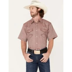 Cheapest ???? Cody James Men's Flock Solid Snap Western ???? Shirt Burgundy ????