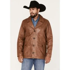 Best Pirce ⌛ Cody James Men's Dale Leather Field Jacket Brown ⌛
