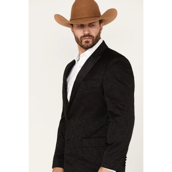 Discount ⭐ Cody James Men's Austin Paisley Blazer Black ???? 2 Discount ⭐ Cody James Men's Austin Paisley Blazer Black ???? - Image 2