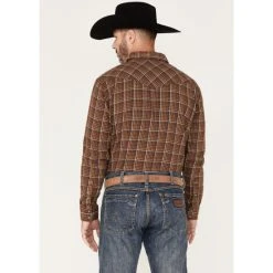 Deals ???? Cody James Men's Rusty Nail Plaid Print Long Sleeve Snap Western Flannel ???? Shirt Rust Copper ???? -Cody James -shop unnamed file 4409