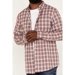 New ???? Cody James Men's Montana Plaid Print Long Sleeve Button-Down ???? Shirt Burgundy ⭐ -Cody James -shop unnamed file 4412