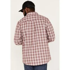 New ???? Cody James Men's Montana Plaid Print Long Sleeve Button-Down ???? Shirt Burgundy ⭐ -Cody James -shop unnamed file 4413