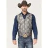 Deals ???? Cody James Men's Regal Paisley Print Vest Silver ????