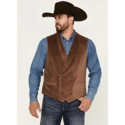 Deals ???? Cody James Men's Amarillo Double-Breasted Velvet Vest Brown ????