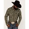 Coupon ✔️ Cody James Men's Lost Trail Plaid Print Long Sleeve Snap Western ???? Shirt Olive ????