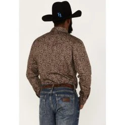 Best deal ???? Cody James Men's Linear Paisley Print Long Sleeve Snap Western ???? Shirt Brown ???? -Cody James -shop unnamed file 4457