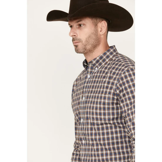 Hot Sale ???? Cody James Men's Wes Plaid Print Long Sleeve Button Down Stretch Western ???? Shirt Cream ???? 2 Hot Sale ???? Cody James Men's Wes Plaid Print Long Sleeve Button Down Stretch Western ???? Shirt Cream ???? - Image 2