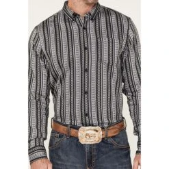 Wholesale ???? Cody James Men's Wiltern Striped Long Sleeve Button Down Stretch Western ???? Shirt Grey ???? -Cody James -shop unnamed file 4468
