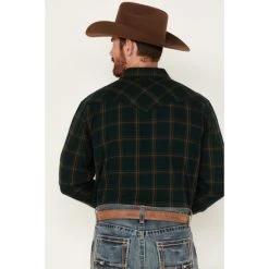 Best Sale ???? Cody James Men's Yucca Valley Plaid Print Long Sleeve Snap Western Flannel ???? Shirt Olive ✔️ -Cody James -shop unnamed file 4473