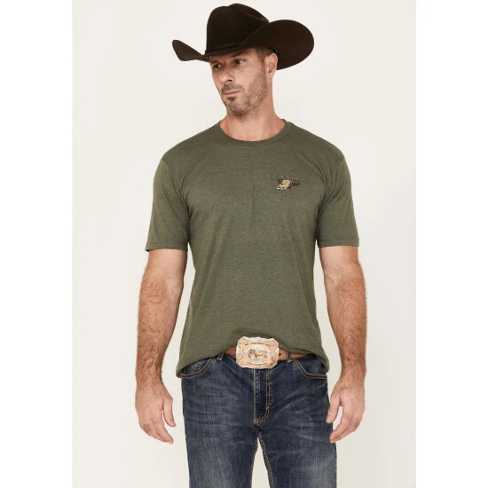 Promo ???? Cody James Men's Head West Short Sleeve Graphic T-Shirt Olive ???? 2 Promo ???? Cody James Men's Head West Short Sleeve Graphic T-Shirt Olive ???? - Image 2