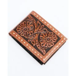 New ???? Cody James Men's Tooled Bifold Wallet Brown ????