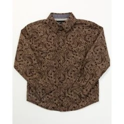 Buy ???? Cody James Toddler-Boys' Brown Paisley Print Long Sleeve Snap ???? Shirt ????