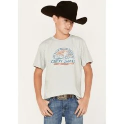 Best Sale ???? Cody James Boys' Scenic Lines Logo Graphic T-Shirt Silver ????
