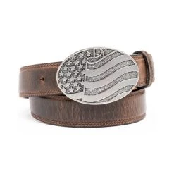 Coupon ???? Cody James Men's Brown American Flag Oval Western Buckle Belt ????