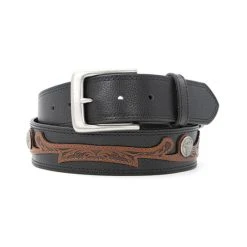 Top 10 ???? Cody James Men's Western Scrolled Skull Concho Western Belt Black ✔️