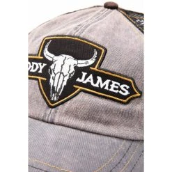 Outlet ???? Cody James Men's Bull Skull Patch Trucker Cap Grey ???? -Cody James -shop unnamed file 4622