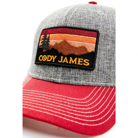 Outlet ???? Cody James Men's Red & Grey Sunset Logo Patch Mesh-Back Ball Cap ???? 2 Outlet ???? Cody James Men's Red & Grey Sunset Logo Patch Mesh-Back Ball Cap ???? - Image 2