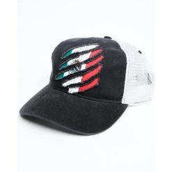 Flash Sale ???? Cody James Men's Scratched Mexico Flag Graphic Mesh-Back Ball Cap - Black ????