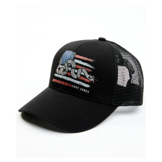 Promo ✔️ Cody James Men's Distressed Snake Flag Graphic Mesh-Back Ball Cap Black ???? 1 Promo ✔️ Cody James Men's Distressed Snake Flag Graphic Mesh-Back Ball Cap Black ????