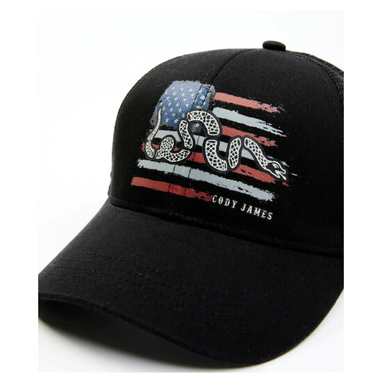 Promo ✔️ Cody James Men's Distressed Snake Flag Graphic Mesh-Back Ball Cap Black ???? 2 Promo ✔️ Cody James Men's Distressed Snake Flag Graphic Mesh-Back Ball Cap Black ???? - Image 2