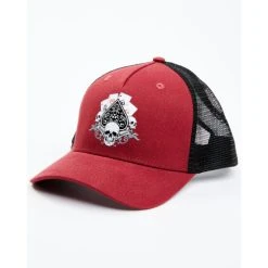 New ???? Cody James Men's Skull Cards Graphic Mesh-Back Ball Cap Red ⌛